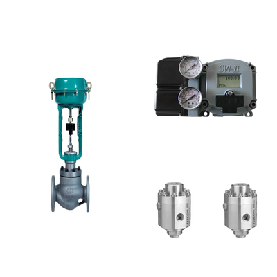 Pneumatic Control Valve With Masoneilan SVI2-21113121 Positioner And Tescom 26-1100 Pressure Regulating Valve