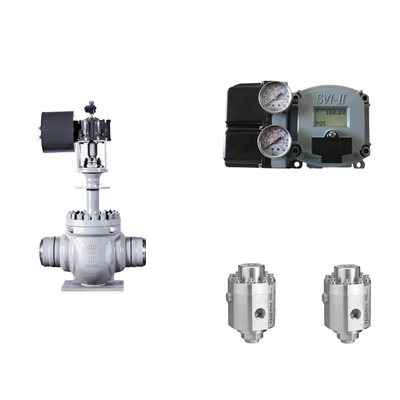Pneumatic Control Valve With Masoneilan SVI2-21113121 Positioner And Tescom 26-1100 Pressure Regulating Valve