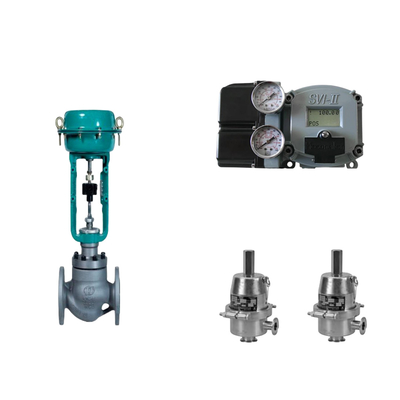 Pneumatic Control Valve With Masoneilan SVI2-21123111 Positioner And Fisher SR5 Pressure Regulating Valve