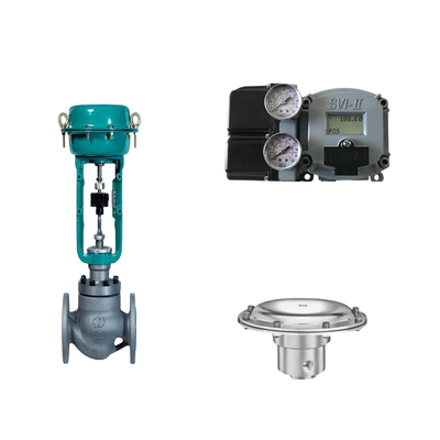 Pneumatic Control Valve With  Masoneilan SVI2-21123111 Positioner And Tescom 44-4600 Pressure Regulating Valve