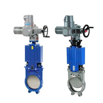 Chinese Knife Gate Valve With Auma SA SAR Electric Vavle Actuator For Water Oil Industry