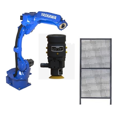 6 Axis Robotic Arm Yaskawa GP12 With CNGBS Gringding Head And Fence For CNC Grinding Robots