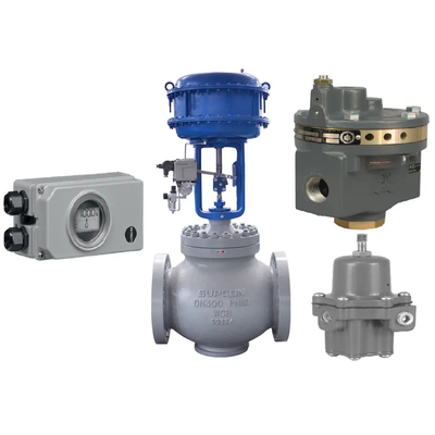 Chinese control valve with 3730-1 SAMSON intelligent valve positioner and Fisher 67CFR filter pressure reducing valve