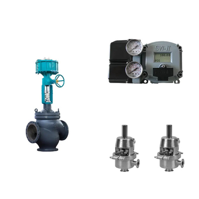 Stainless Steelcontrol Valve Uses Masoneilan SVI2-21123121 Valve Positioner And Fisher SR5 Sanitary Regulator