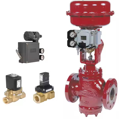 Pneumatic Control Valve With Fish-Er 3582I And Masoneilan Regulator And Burkert Solenoid Valve For Ball Valve In Stock