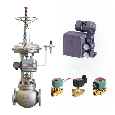 Chinese control valve equipped with Fisher DVC6200 DVC2000 DVC7k DVC510si intelligent valve positioner and ASCO solenoid valve