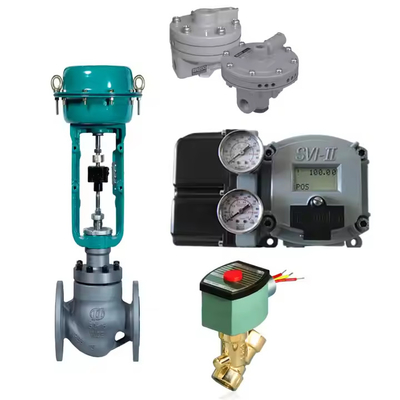 Pneumatic Control Valve With Masoneilan SVI2-21123111 Positioner And Tescom 44-4600 Pressure Regulating Valve