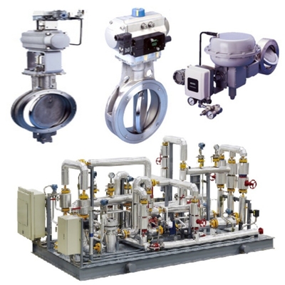 Pressure / Flow Control Skid KOSO 710E/720E Butterfly Valve And 6500RA Pneumatic Actuator And EPB811 Valve Positioner Set
