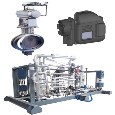 Pressure / Flow Control Skid KOSO 710E/720E Butterfly Valve And 6500RA Pneumatic Actuator And EPB811 Valve Positioner Set