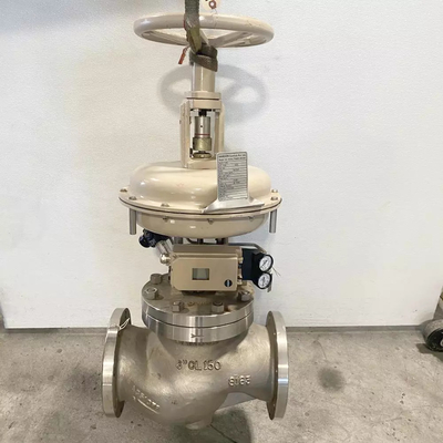 Samson 3241 Globe Control Valve of the ANSI 300 Pressure Class Rating and Stainless Steel for Valve With ASCO Solenoid Valve