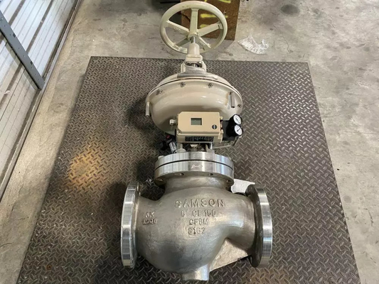 Samson 3241 Globe Control Valve of the ANSI 300 Pressure Class Rating and Stainless Steel for Valve With ASCO Solenoid Valve