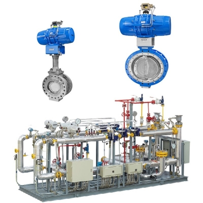 Pressure And Flow Control Skid Featuring Samson 43 Series Pneumatic Butterfly Valves Along With 3730 Valve Positioners