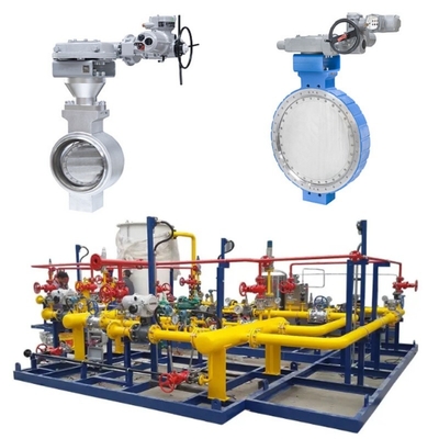 Pressure / Flow Control Skid Samson LTR 43 Butterfly Valves And Auma Electric Actuators And Tooth Boxes