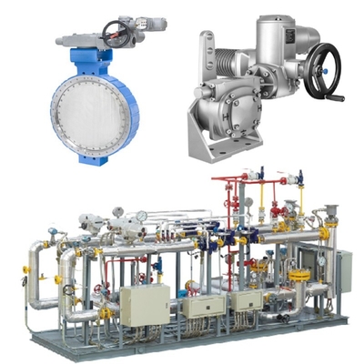 Pressure / Flow Control Skid Samson LTR 43 Butterfly Valves And Auma Electric Actuators And Tooth Boxes