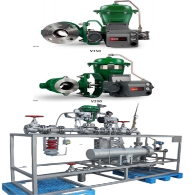 Flow Control Valve Skid with Fisher Vee-Ball V150/V200/V300 control valve 2052 actuator DVC6200 Positioner