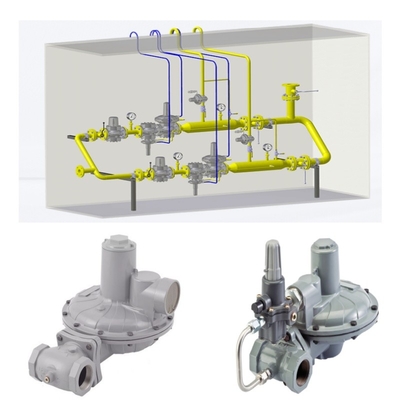 Pressure Reducing Regulating Skids With Emerson Fisher CS800 Series Regulator WIKA Pressure Gauge