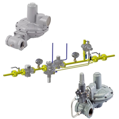 Pressure Reducing Regulating Skids With Emerson Fisher CS800 Series Regulator WIKA Pressure Gauge