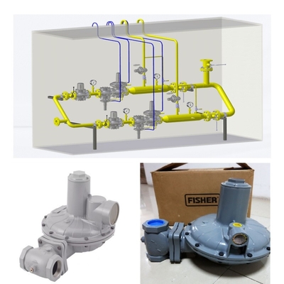 Pressure Reducing Regulating Skids With Emerson Fisher CS800 Series Regulator WIKA Pressure Gauge