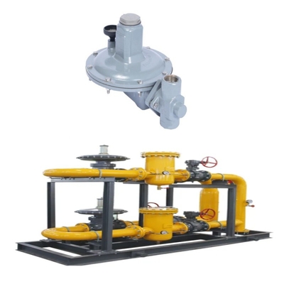 Natural Gas Valve Skid equipped with Emerson Fisher T205/T205M Series Regulators and WIKA Pressure Gauge