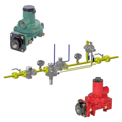 Valve Switching Skid equipped with Fisher R Series R222H/R222 Regulators and WIKA Pressure Gauge