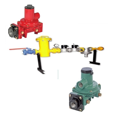 Valve Switching Skid equipped with Fisher R Series R222H/R222 Regulators and WIKA Pressure Gauge