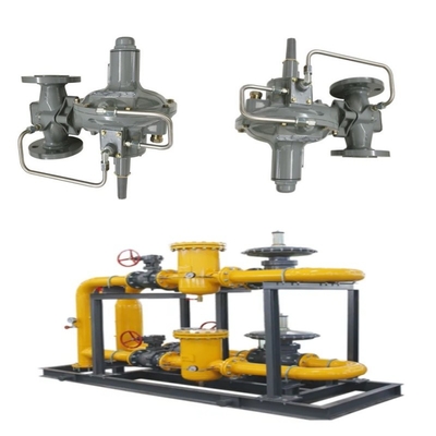 Pressure/Flow Control Skid Emerson Fisher 299H/299HV/299HR/299HVR pressure regulator and Wicka pressure gauge set