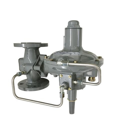 Pressure/Flow Control Skid Emerson Fisher 299H/299HV/299HR/299HVR pressure regulator and Wicka pressure gauge set