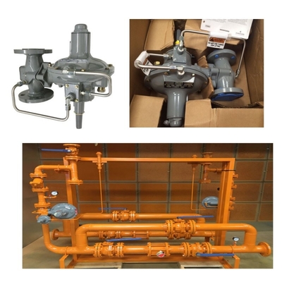 Pressure/Flow Control Skid Emerson Fisher 299H/299HV/299HR/299HVR pressure regulator and Wicka pressure gauge set