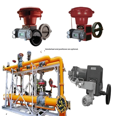 Natural Gas Valve Skid Masoneilan 37002 Series Butterfly Control Valve SVI2 SVI3 4700E Valve Positioner 496 Rotary Switch