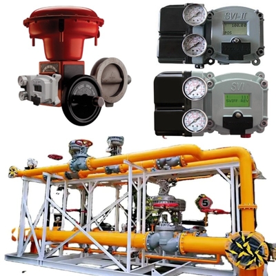 Natural Gas Valve Skid Masoneilan 37002 Series Butterfly Control Valve SVI2 SVI3 4700E Valve Positioner 496 Rotary Switch