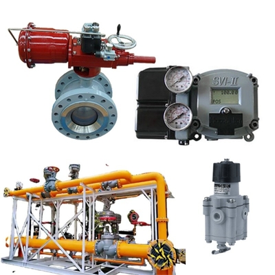 Natural Gas Valve Skid Masoneilan 36005 Series Control Ball Valve With 31 Actuators SVI II Positioner 78-40 Voltage Regulator