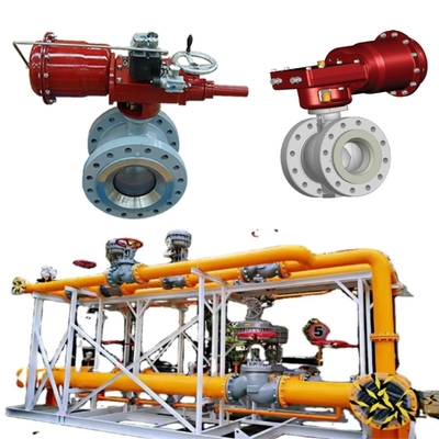 Natural Gas Valve Skid Masoneilan 36005 Series Control Ball Valve With 31 Actuators SVI II Positioner 78-40 Voltage Regulator