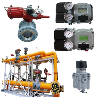 Natural Gas Valve Skid Masoneilan 36005 Series Control Ball Valve With 31 Actuators SVI II Positioner 78-40 Voltage Regulator