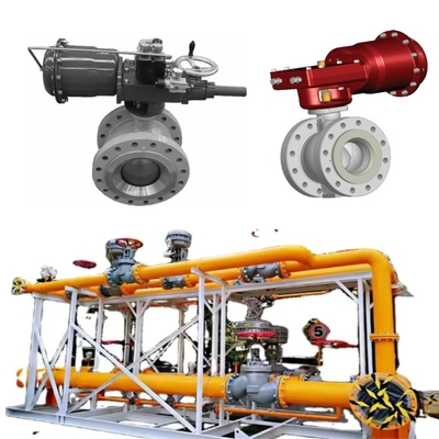 Natural Gas Valve Skid Masoneilan 36005 Series Control Ball Valve With 31 Actuators SVI II Positioner 78-40 Voltage Regulator