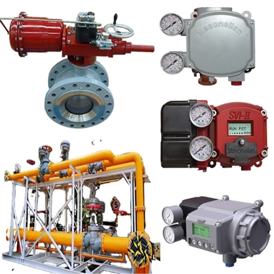 Natural Gas Valve Skid Masoneilan 36005 Series Control Ball Valve With 31 Actuators SVI II Positioner 78-40 Voltage Regulator