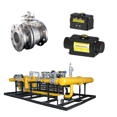 Floating KTM EB1 OM-2 Ball Valves Keystone Powered Actuator Fisher DVC6200 HC Single Acting Positioner for Skid-mounted
