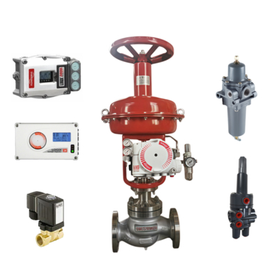 Pneumatic Control Valve and New Stock Fisher 377 and FLOWSERVE 520MD 3800MD 3200MD Positioner and Burkert Valve