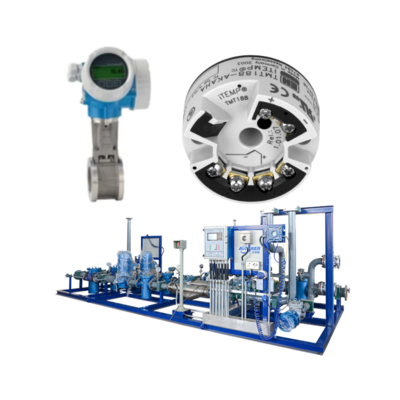 Pressure/flow control device with Endress+Hauser Proline Prowirl D 200 vortex flowmeter and ITEMP TMT188 temperature transmitter