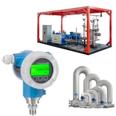 Pressure reducing regulator with Endress+Hauser Proline Prowirl D 200 vortex flowmeter and Cerabar PMP71B pressure transmitter