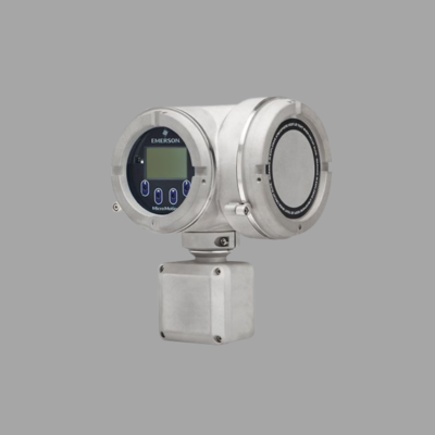 Natural gas valve skid equipped with a Micro Motion F100A Coriolis flowmeter and a 5700 field-installed transmitter.