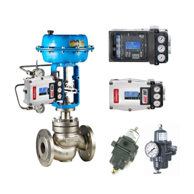 China Globe Control Valve Flowserve 3841-43MA-D43R-1130-00 Industrial Valve Positioner and Fisher 67CFR-239 Filter Regulator