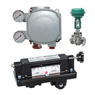 Rotork Fairchild Type 21 pneumatic relay and Masoneilan SVI1000 series pneumatic positioner, SVI1000/G, 4-20mA/HART communication digital valve positioner.