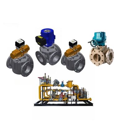 Amot Actuated Three Way Rotary Control Valve with up to 16 bar Pressure and 3,170 GPM Flow in Corrosion-resistant Materials