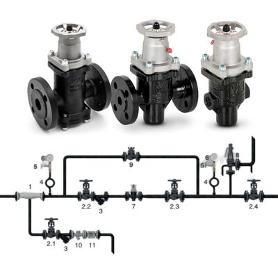 VYC 513 514 614 Direct Acting Pressure Reducing Valve with Stainless Steel Internals and Adjustable Outlet Pressure for Steam Gas Regulation