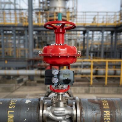 Control Valve with Baker Hughes Masoneilan Smart Valve Positioner SVI2-21123121 SVI2-21123121 With YTC YT-200 Pneumatic Booster