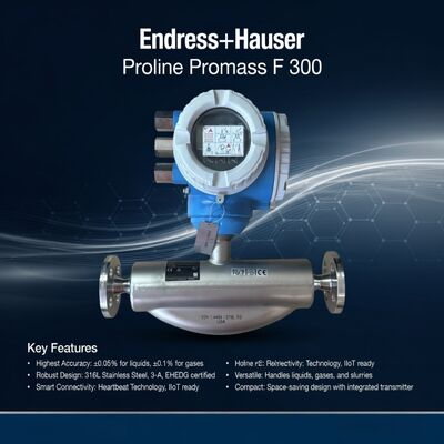 Industrial Flow Measurement E+H Endress Hauser Promass F300 Mass Coriolis Flow Meter