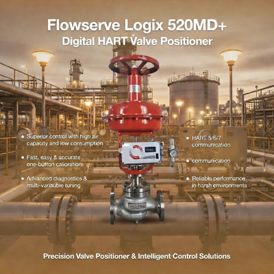 Flowserve Logix 520MD Digital Smart Diagnostics Pneumatic Control Valve Positioner