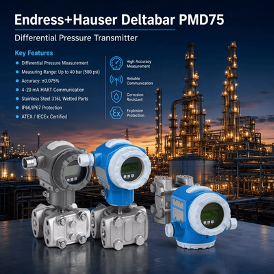Endress Hauser Deltabar PMD75 4-20 mA HART Smart Differential Pressure Sensor Differential Pressure Transmitter