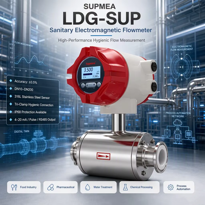 Supmea LDG-SUP LDG-SUP-A100 Food Grade Electromagnetic Flowmeter Beverage Dairy Magnetic Flow Meter