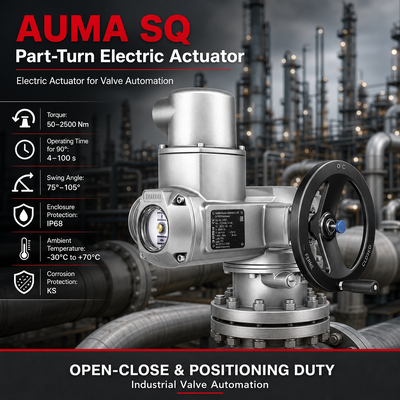 AUMA SQ Electric Valve Actuator Part Turn Electric Actuator Electric Butterfly Valve Actuator Industrial Valve Actuator